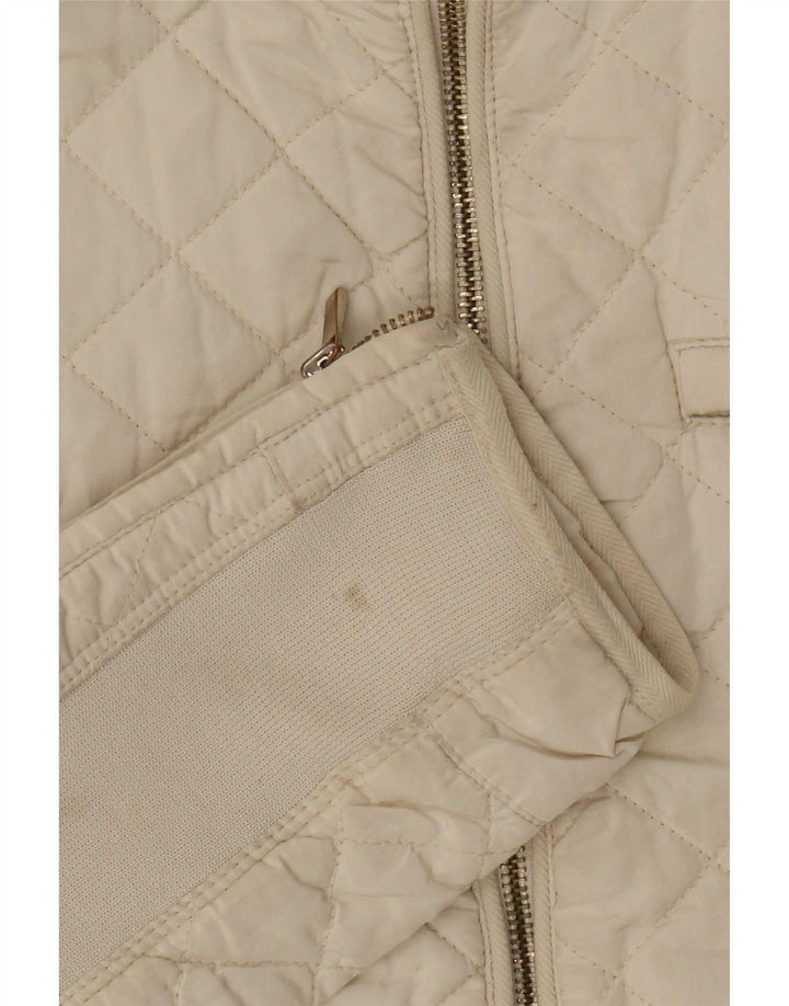 Zara Veste matelassée pour femme UK 12 Medium Off White