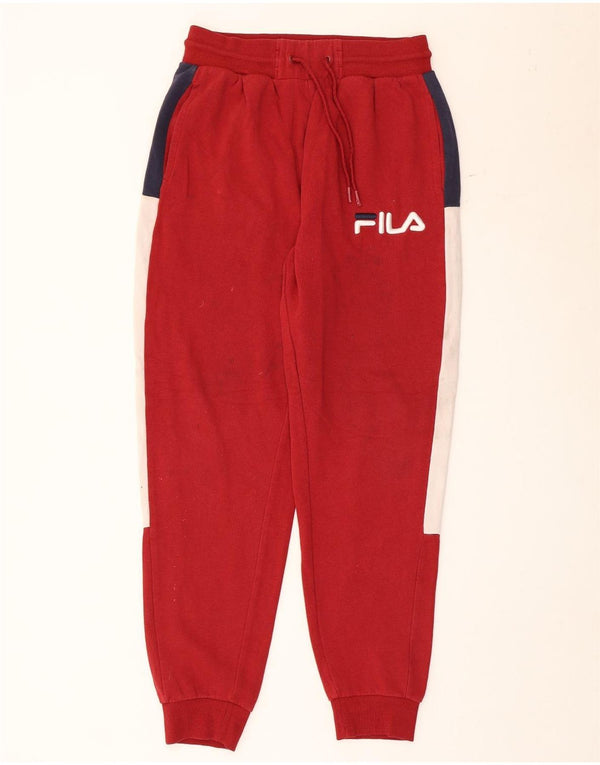 Fila Homme Pantalon De Survêtement Joggers Petit Rouge Colorblock Coton