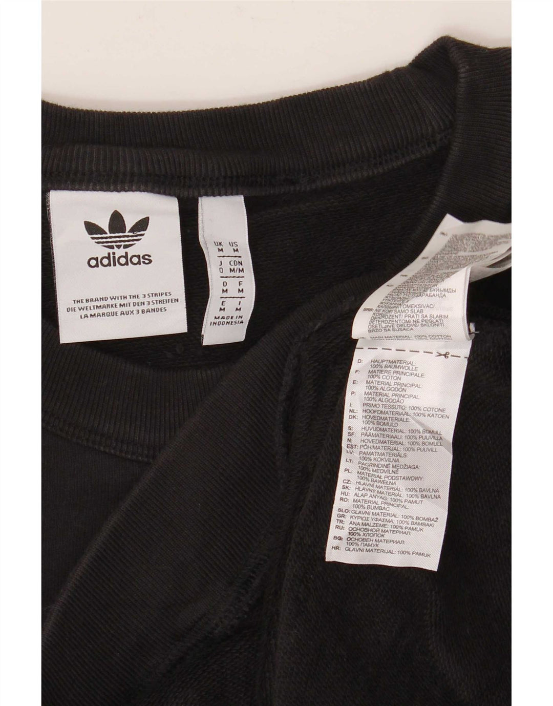 Adidas Sweat-shirt pour homme en coton noir moyen