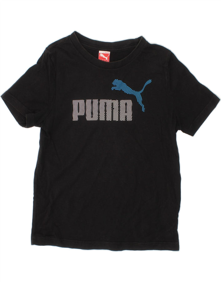 PUMA Boys Graphic T-Shirt Top 9-10 Years Medium Black Cotton Vintage Puma and Second-Hand Puma from Messina Hembry 