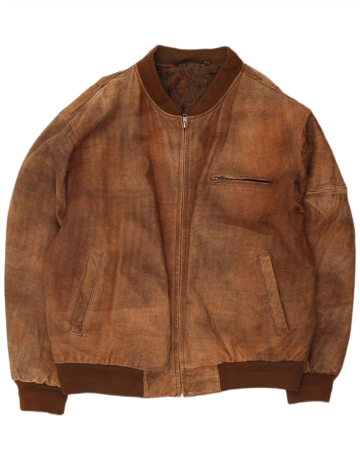 veste en cuir homme vintage UK 42 XL Cuir Marron