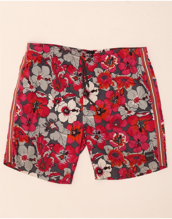 Hugo Boss Mens Swimming Shorts Large Red Floral