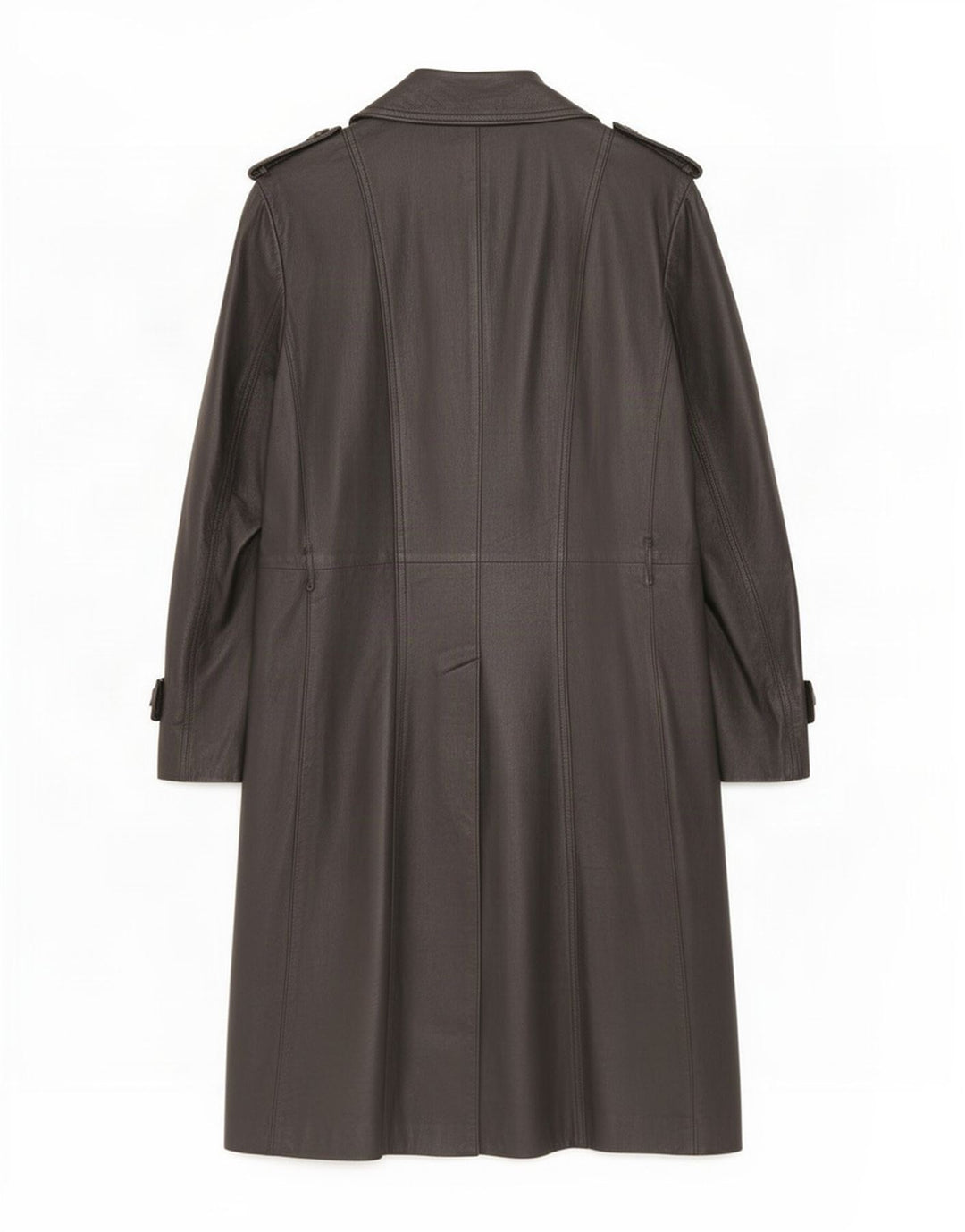 Manteau en cuir à double boutonnage vintage pour hommes IT 48 Noir moyen