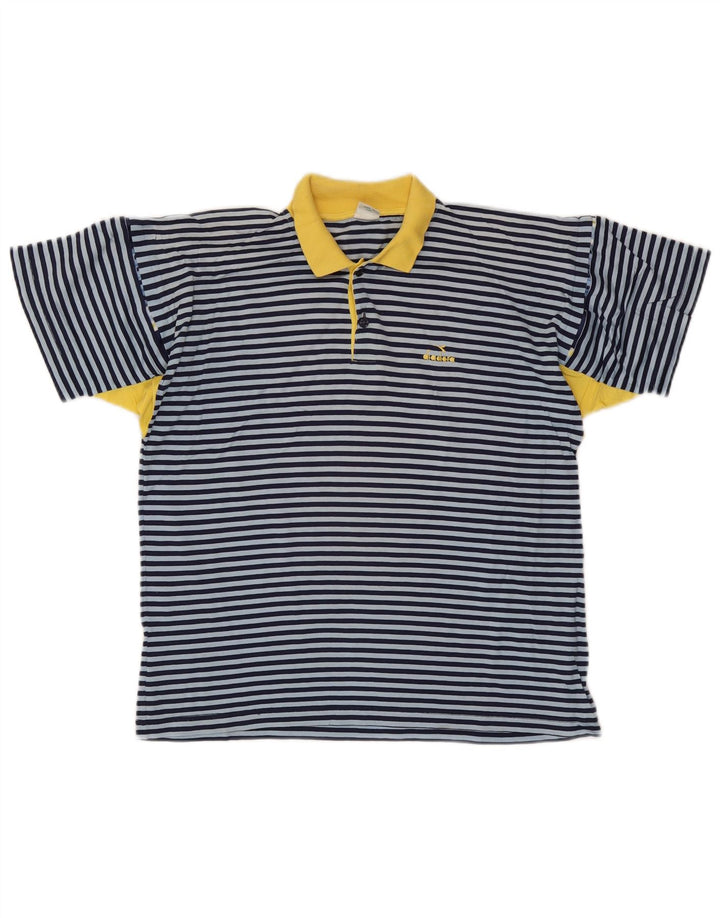 Diadora Polo Homme IT 48 Petit Bleu Rayé