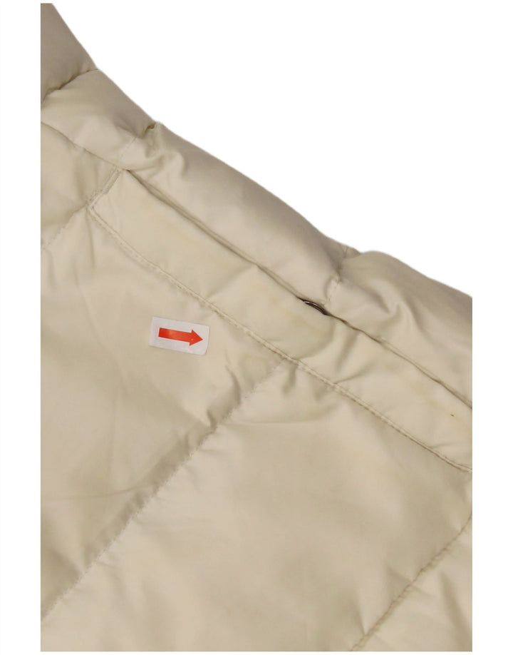 CALVIN KLEIN Veste matelassée à capuche pour femme UK 14 Medium Off White Polyester