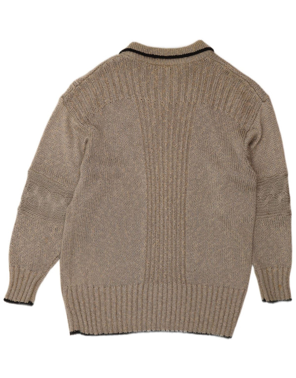 Madeleine Pull Col Polo Femme IT 44/46 Large Beige Viscose