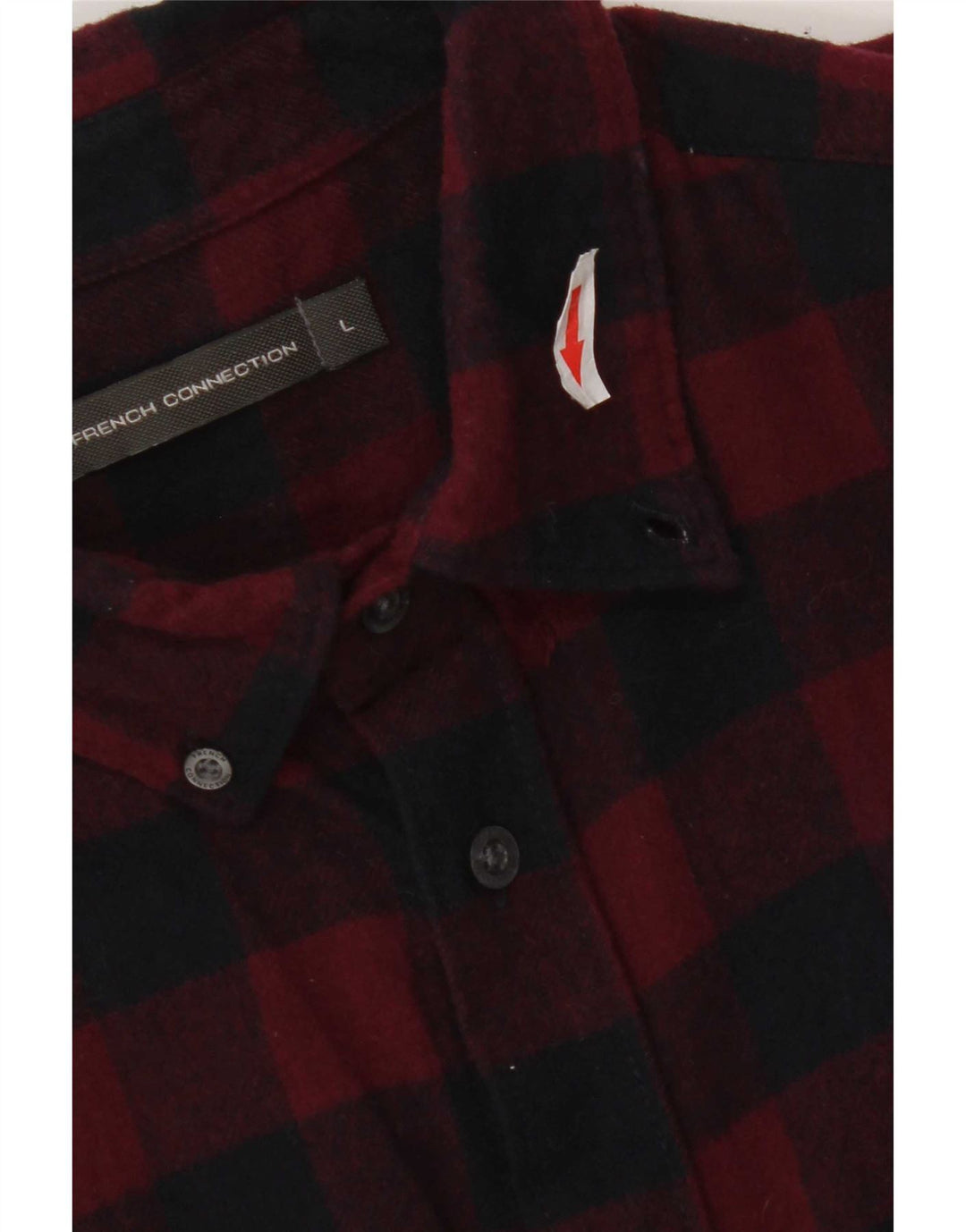 French Connection Chemise en Flanelle Homme Grand Vichy Rouge
