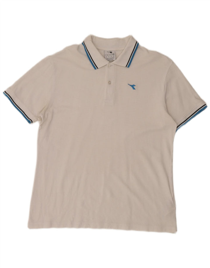 Diadora Polo Homme Grand Blanc Coton
