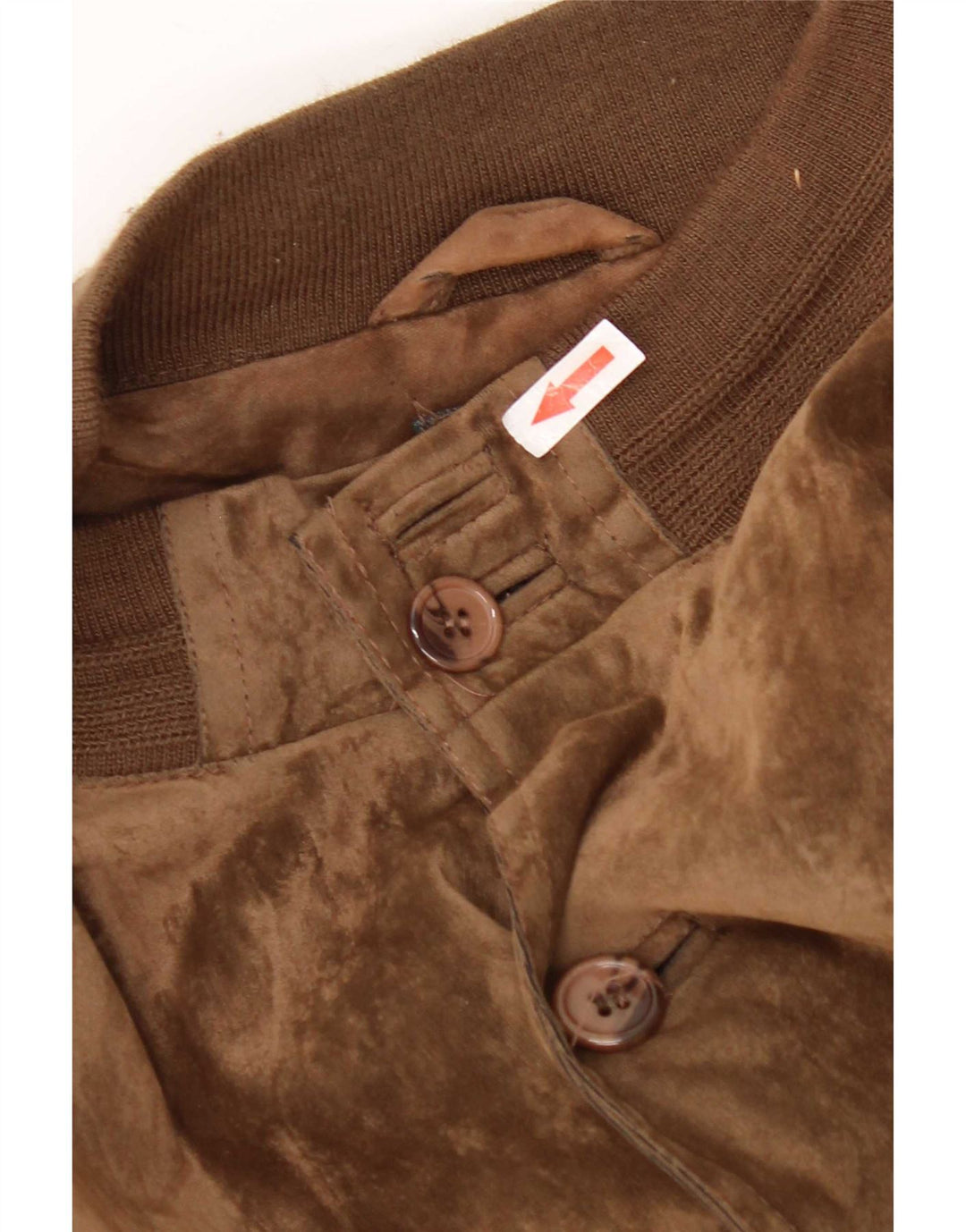 vintage Mens Velour Bomber Jacket IT 52 XL Soie Brune