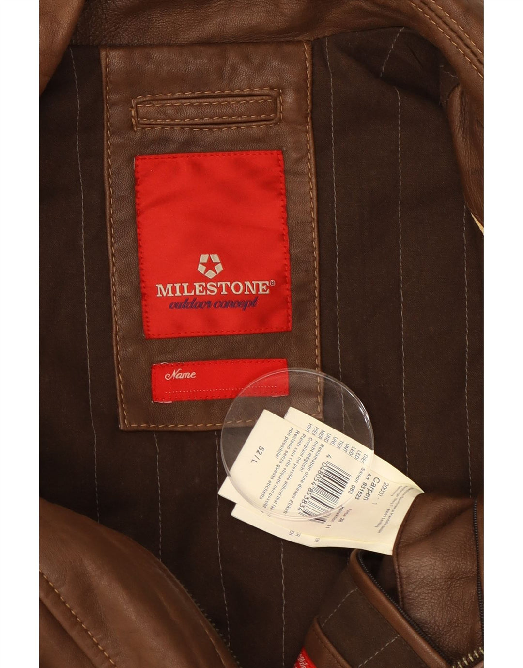 MILESTONE Veste en cuir pour homme UK 40 Grand cuir marron