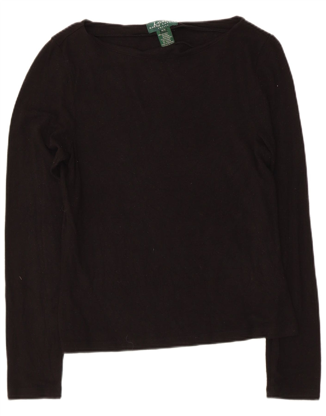 Ralph Lauren Femme Petite Top Manches Longues UK 8 Petite Rayonne Noire