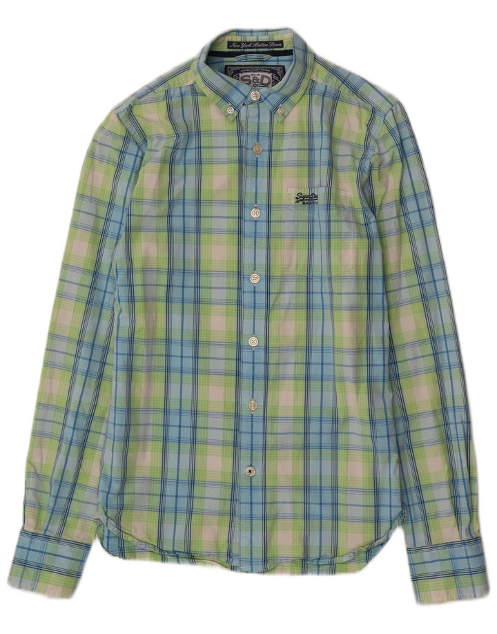 Superdry Chemise Homme Petit Carreau Vert Coton