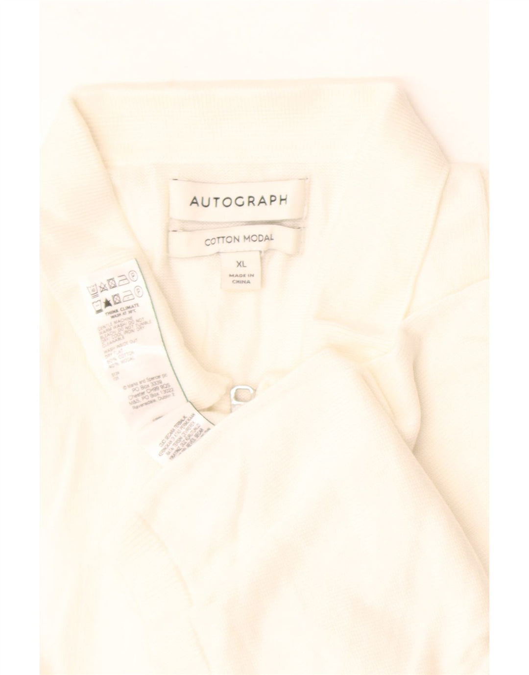 Marks & Spencer Pull à col polo autographe pour homme XL Blanc