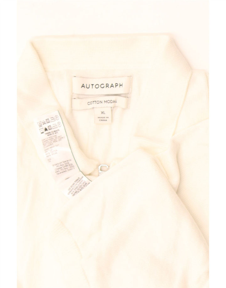 Marks & Spencer Pull à col polo autographe pour homme XL Blanc