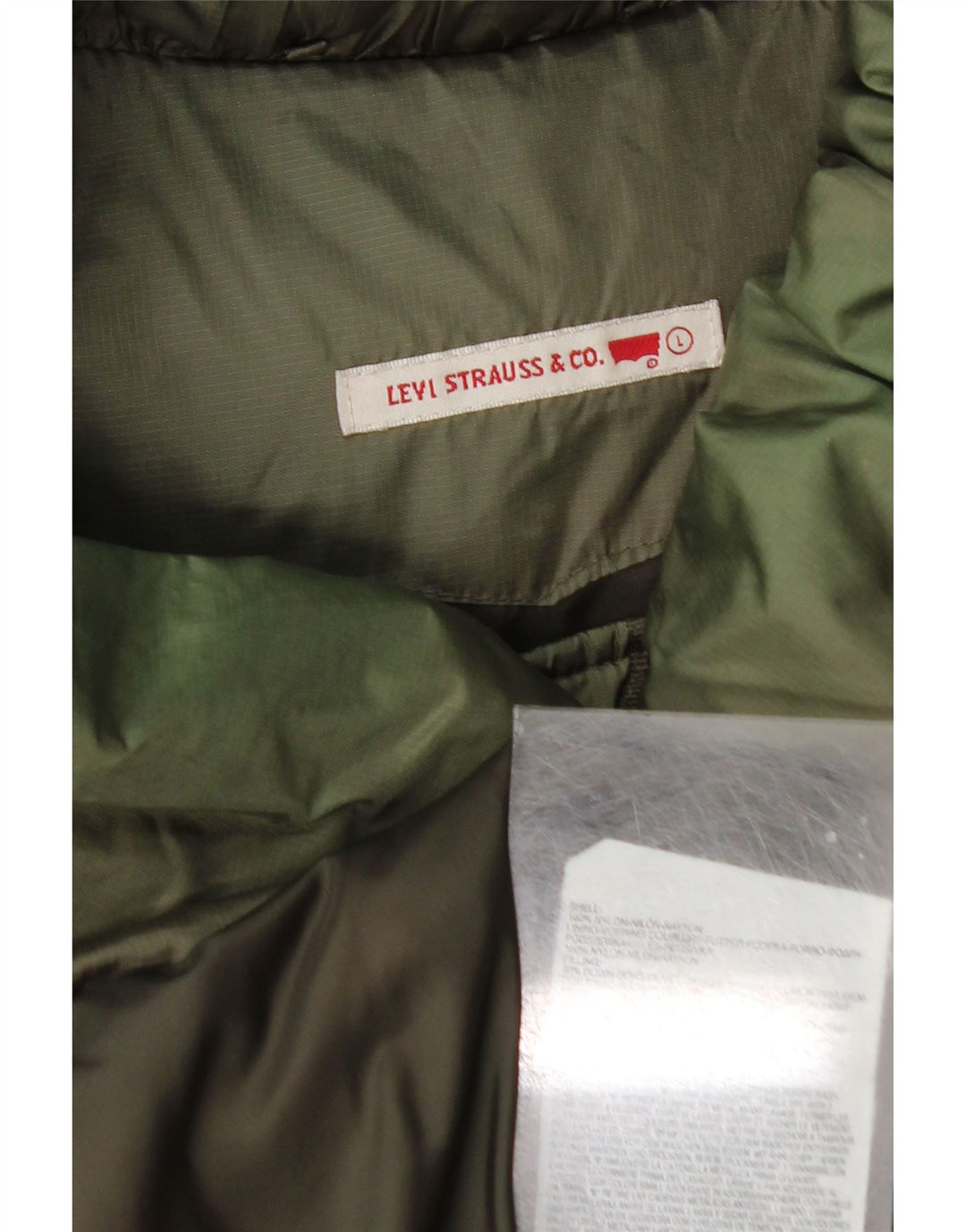 Manteau rembourré pour femmes Levi's UK 16 Large Vert Nylon