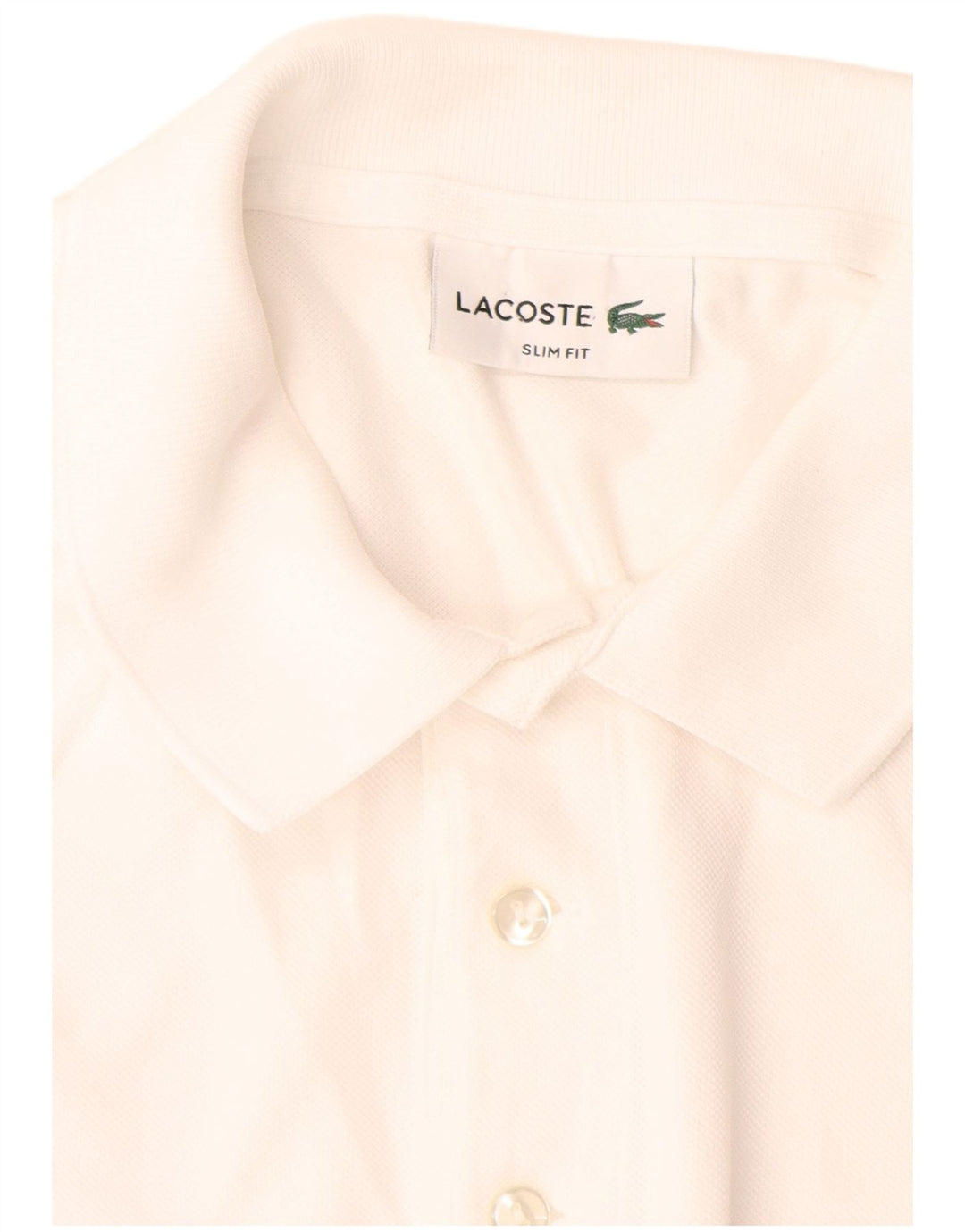 Lacoste Polo Slim Fit Homme Blanc Moyen Coton