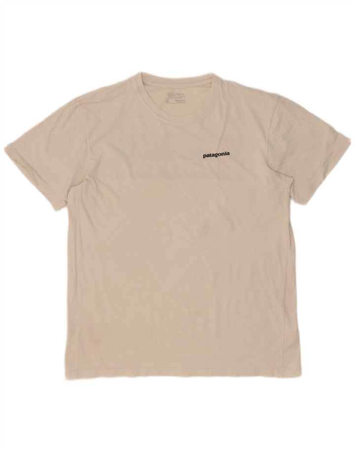 Patagonia T-Shirt Regular Fit Graphic Homme Blanc Moyen Coton