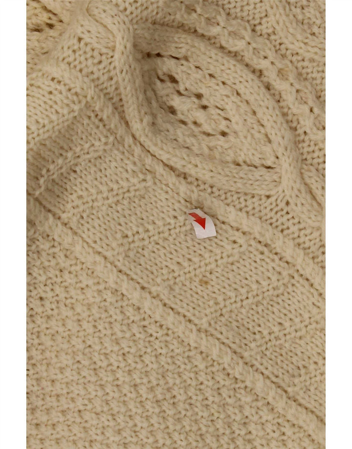 vintage Mens Crew Neck Jumper Pull Grand Blanc Cassé