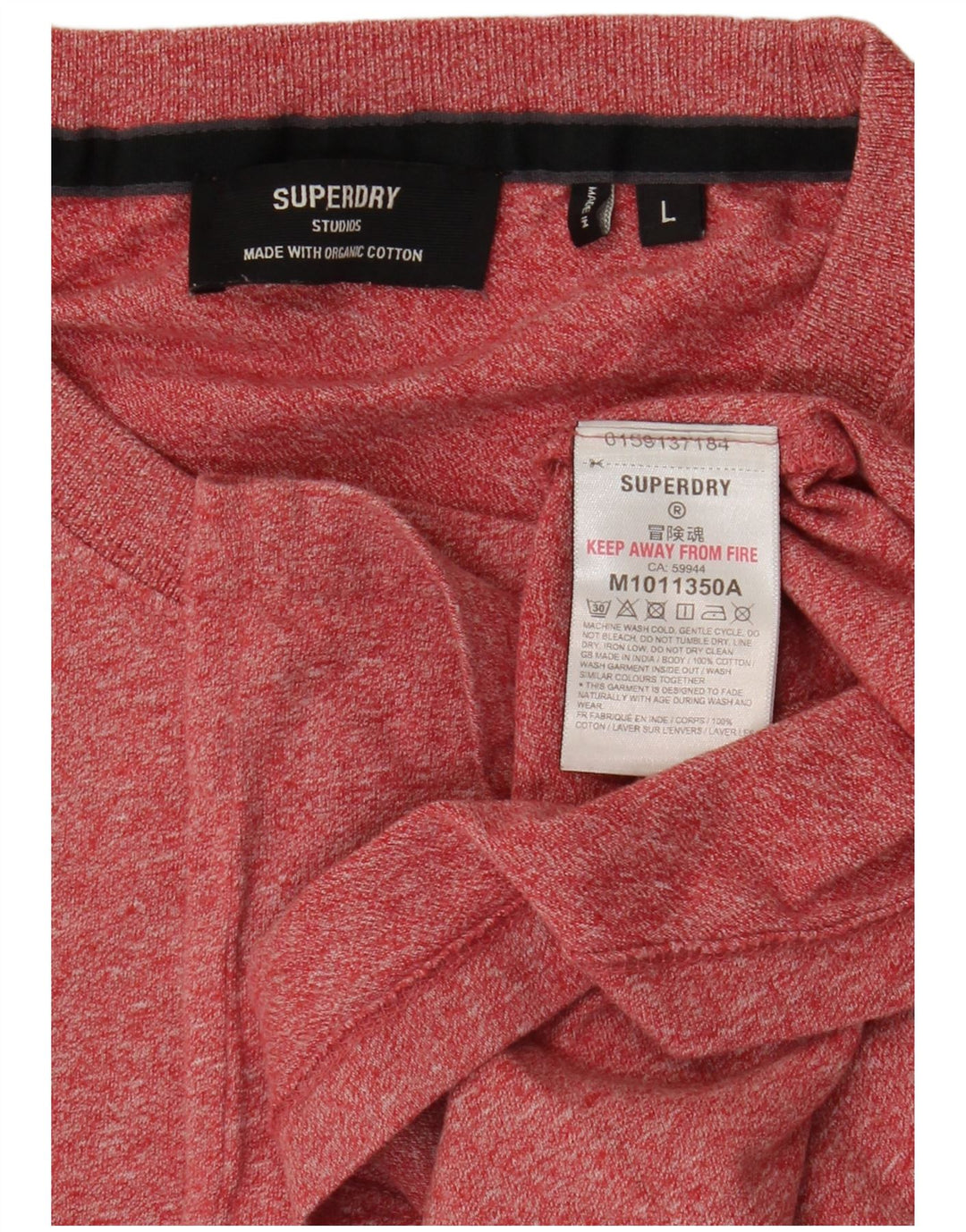 SUPERDRY T-Shirt Homme Top Large Rouge Moucheté Coton