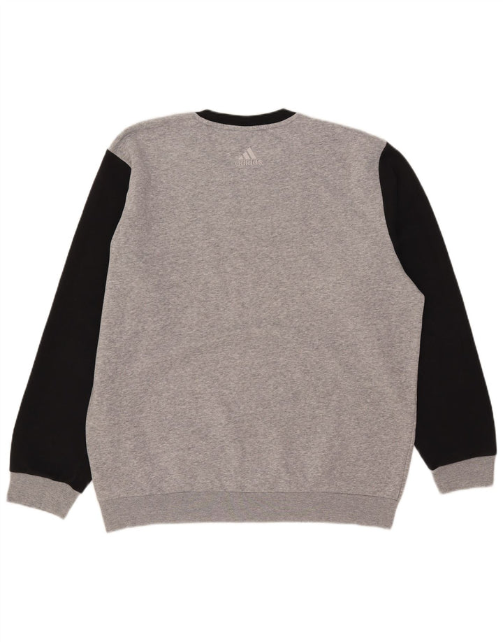 Adidas Sweat-shirt graphique pour hommes, grand, gris, colour block