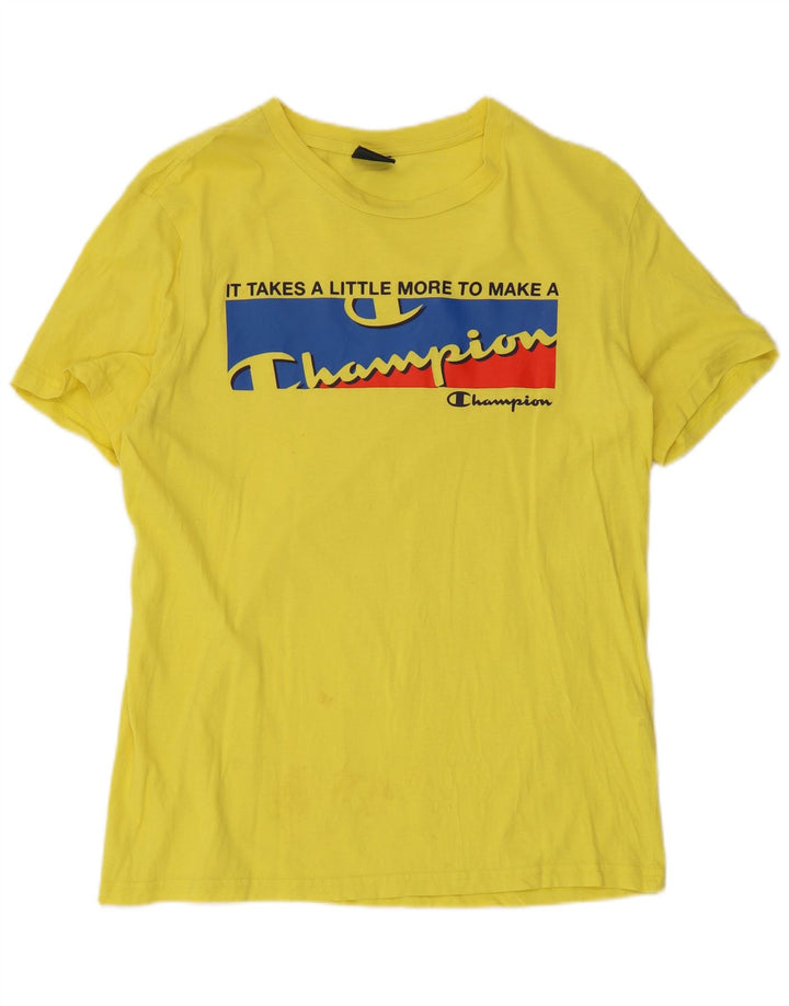 Champion T-Shirt Graphique Homme Jaune Moyen Coton