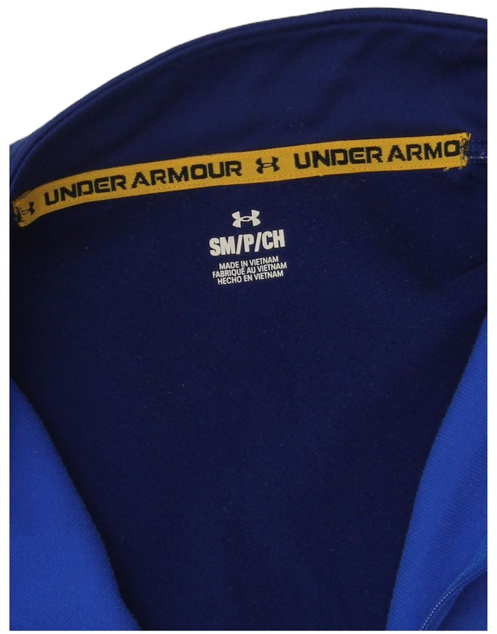 Under Armour Haut à col zippé à manches longues pour homme Small Bleu marine Colourblock
