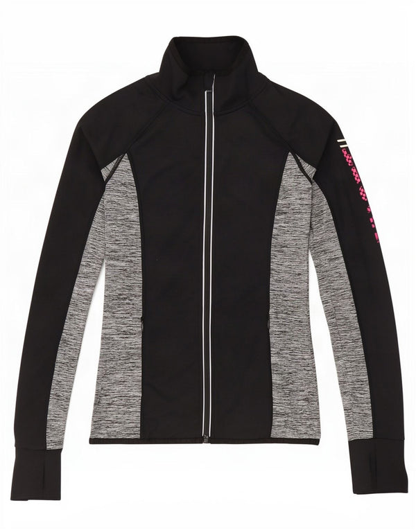 Superdry Veste de survêtement graphique pour femme UK 6 XS Noir Colourblock