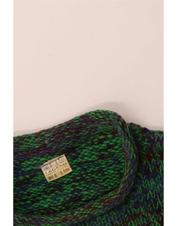 Legend Pull col rond homme en coton moucheté vert moyen