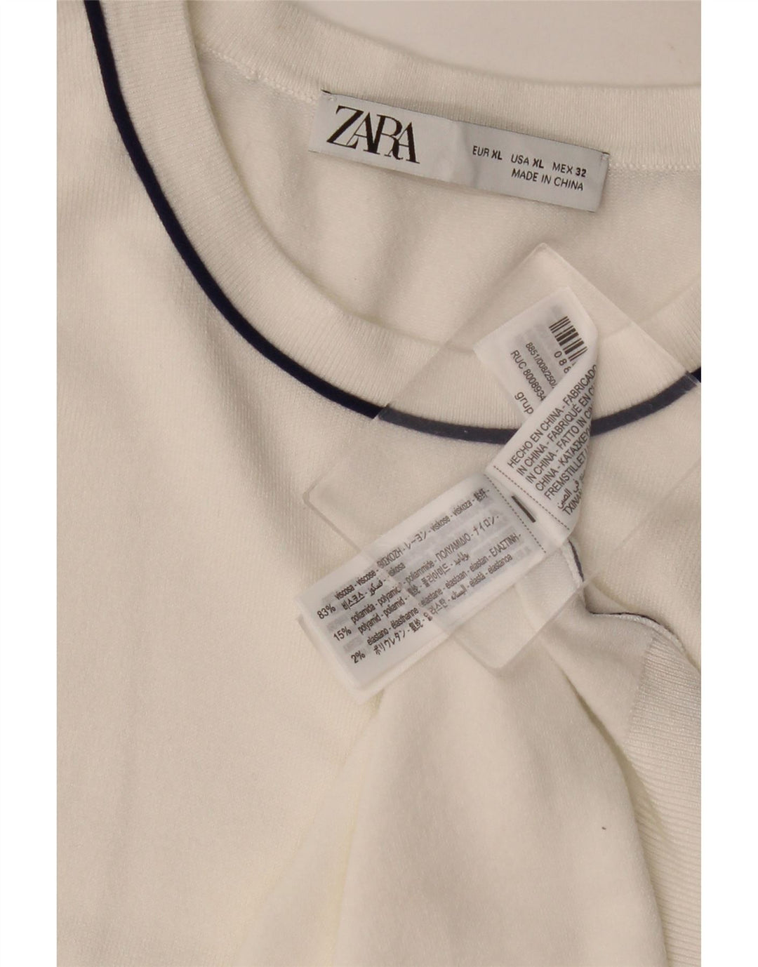 ZARA Femme Débardeur UK 18 XL Blanc Viscose
