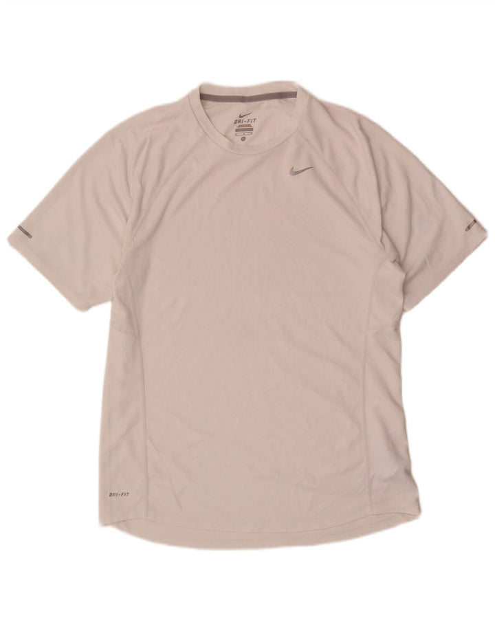 Nike Hommes Dri Fit T-Shirt Haut Moyen Blanc Polyester