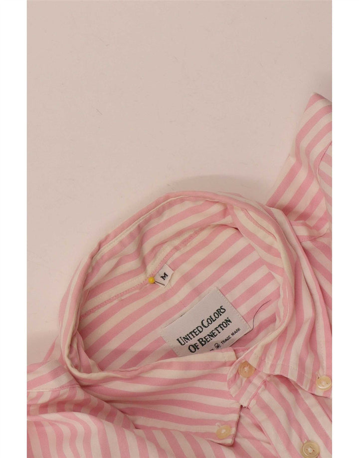 Benetton Chemise Homme Rose Moyen Rayure Fine