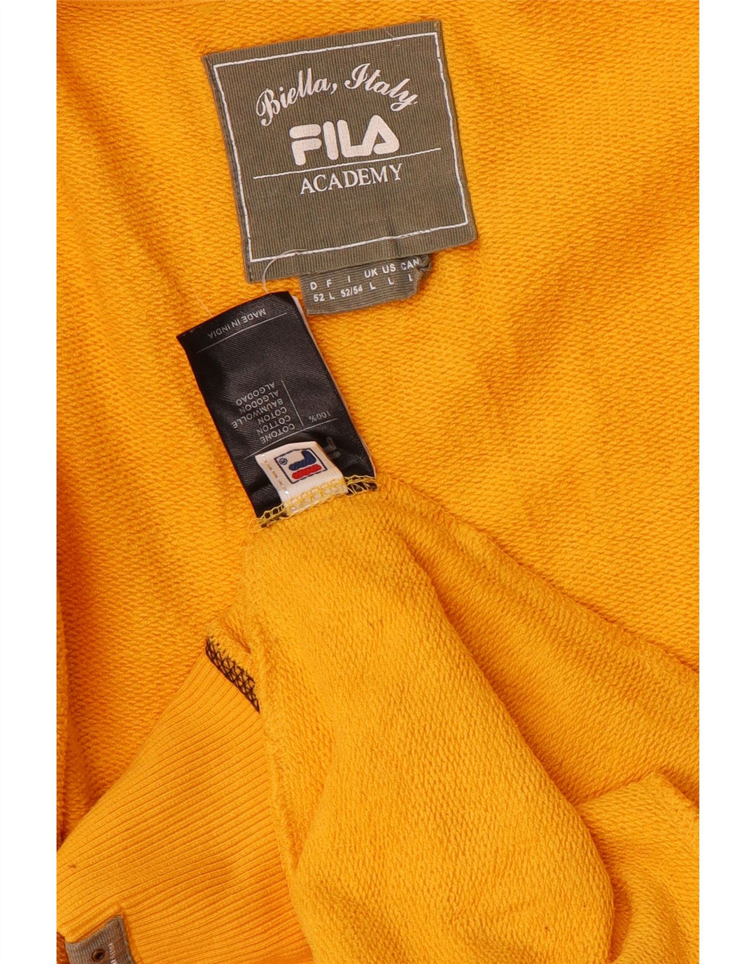FILA Veste de Survêtement Graphique Homme Large Jaune Coton