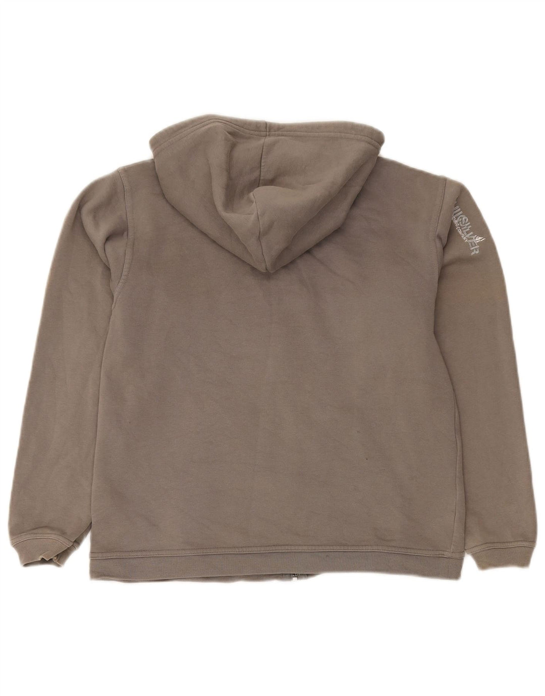 QUIKSILVER Pull à capuche zippé graphique pour femme UK 14 Grand coton gris