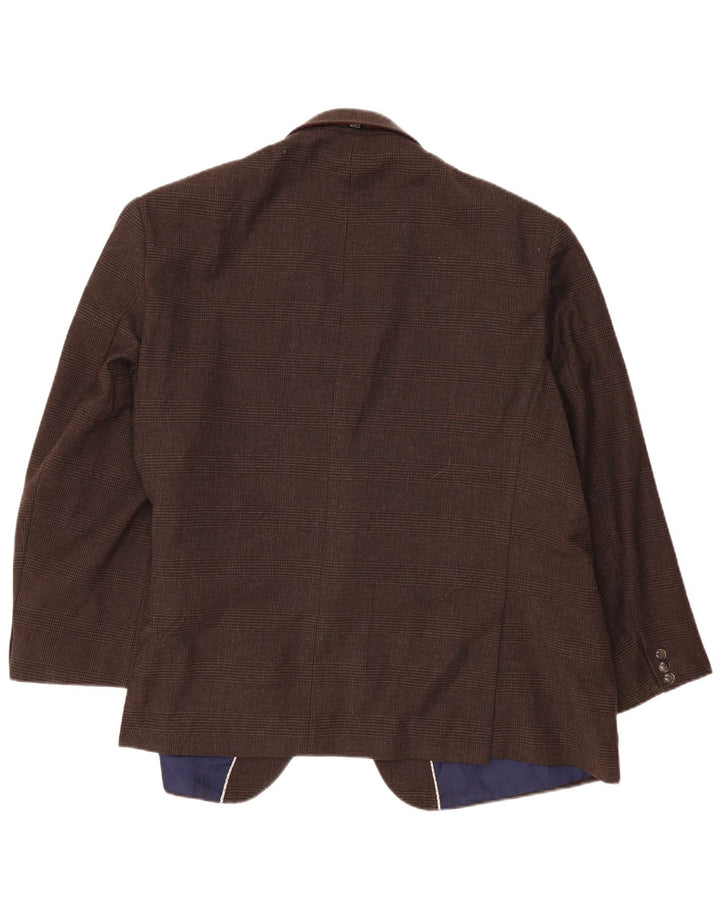 Marks & Spencer Veste blazer à 2 boutons pour homme UK 52 3XL Marron pied-de-poule