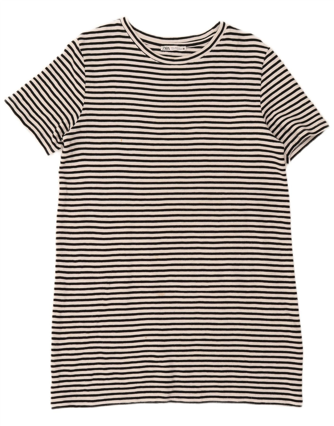 ZARA Womens Loose Fit Basic Dress UK 10 Small Black Striped