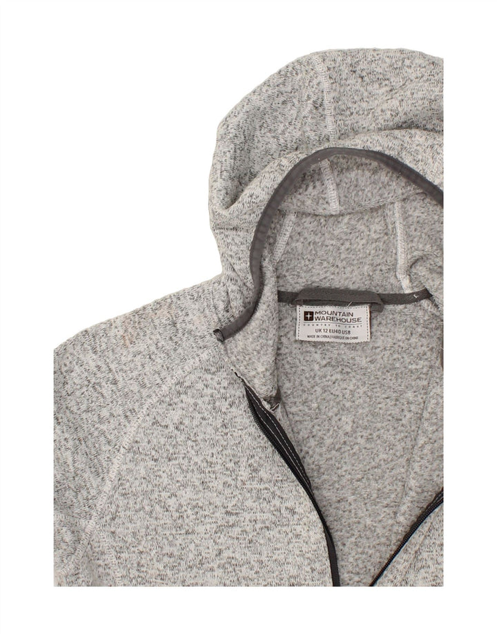 MOUNTAIN WAREHOUSE Womens Zip Hoodie Sweater UK 12 Medium  Grey Flecked Vintage Mountain Warehouse and Second-Hand Mountain Warehouse from Messina Hembry 