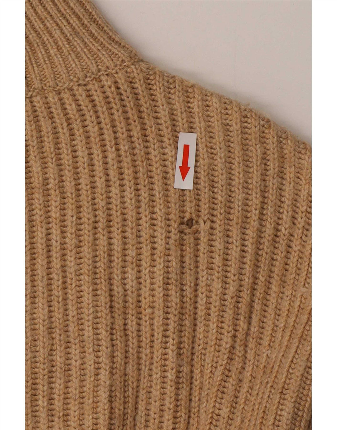 Zara Pull surdimensionné à col rond pour femme UK 10 Petit Marron