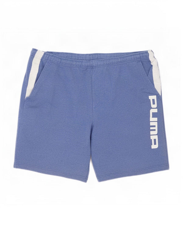 Puma Short de Sport Graphic Sport Homme Bleu Colorblock Coton