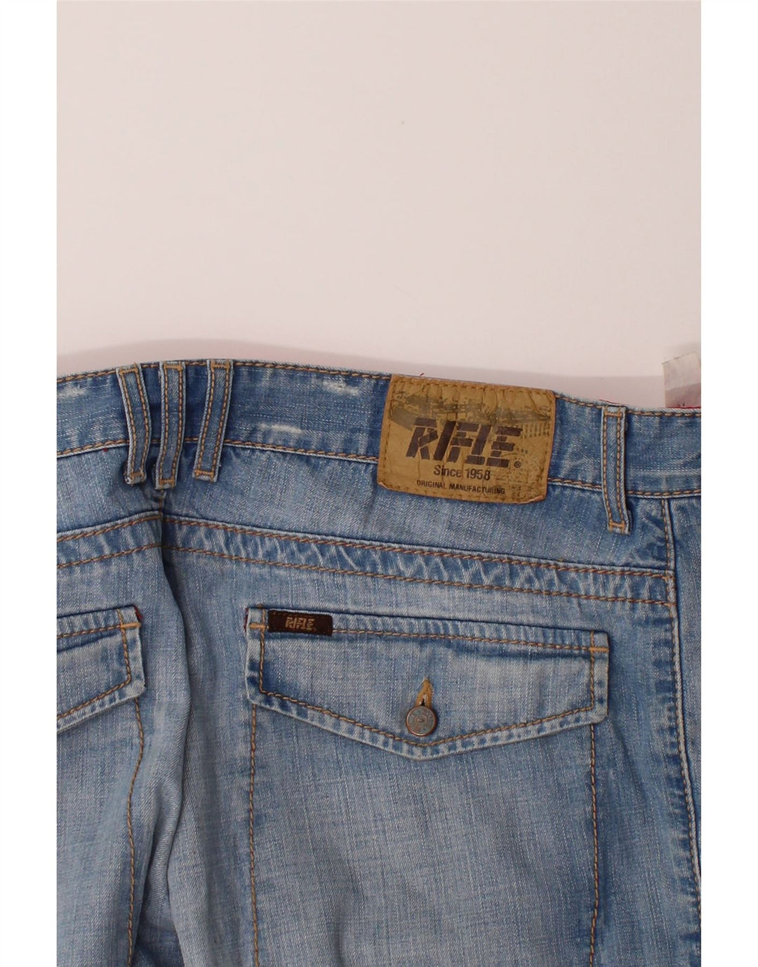 RIFLE Mens Denim Shorts W33 Large Blue Cotton Vintage Rifle and Second-Hand Rifle from Messina Hembry 