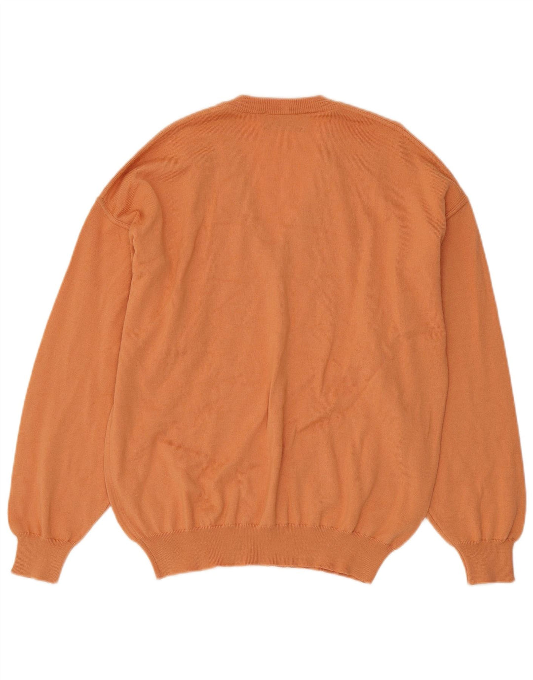Il Granchio Pull Col V En Laine Rayé Orange Moyen Homme