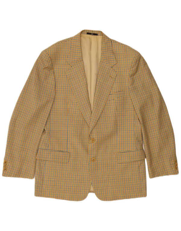 Valentino Veste blazer à 2 boutons pour homme UK 40 Grand carreaux beiges en laine vierge