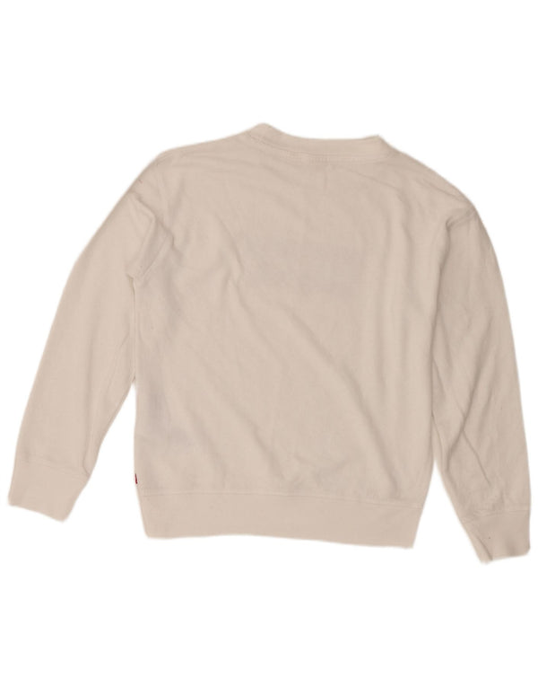 Levi's Sweat-Shirt Oversize Graphique Femme UK 6 XS Coton Blanc