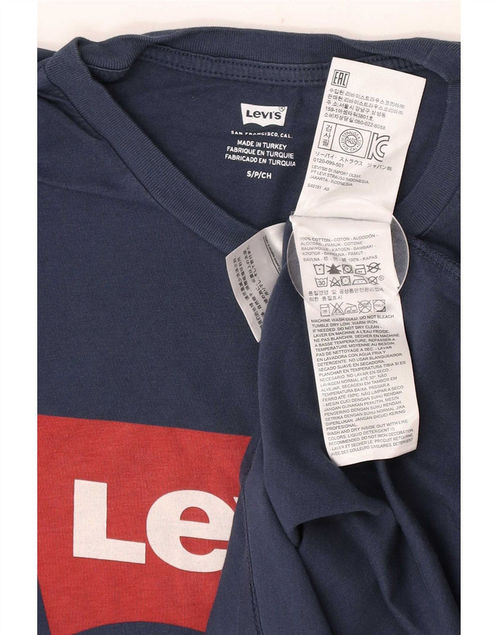 Levi's Graphic T-Shirt Top Small Homme Bleu Marine Coton