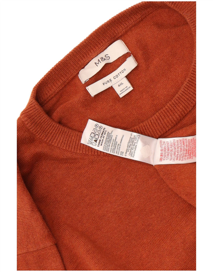 Marks & Spencer Pull à col rond pour homme 4XL en coton marron