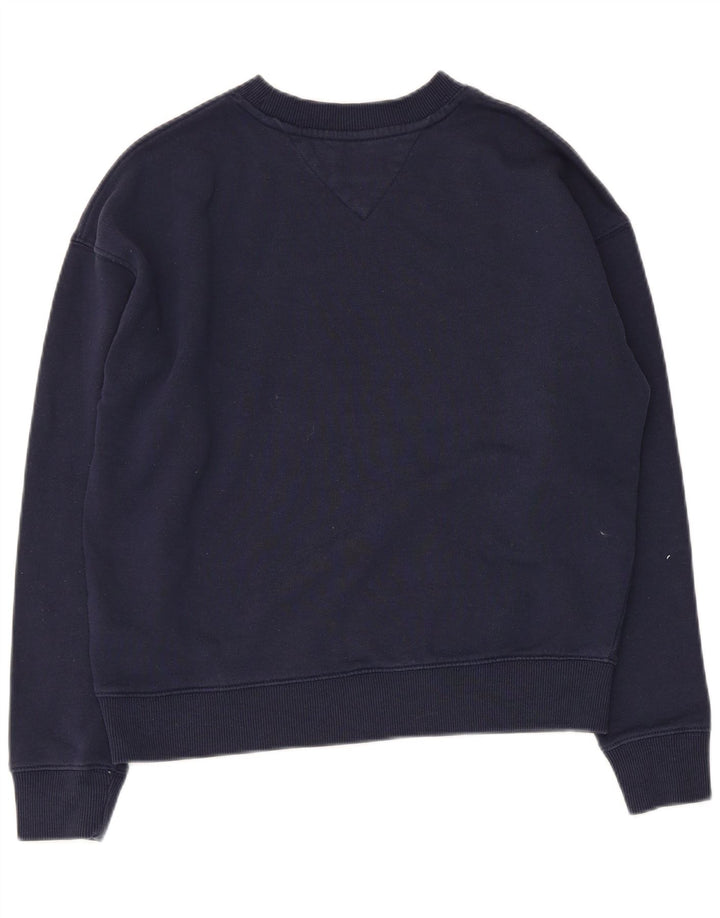 TOMMY HILFIGER Sweat-shirt surdimensionné pour femme UK 10 Small Bleu marine