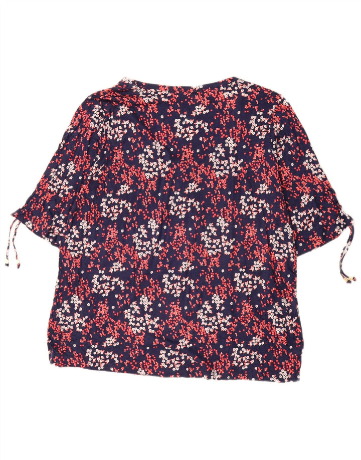 MICHAEL KORS Chemisier Femme Top UK 18 XL Bleu Marine Floral Synthétique