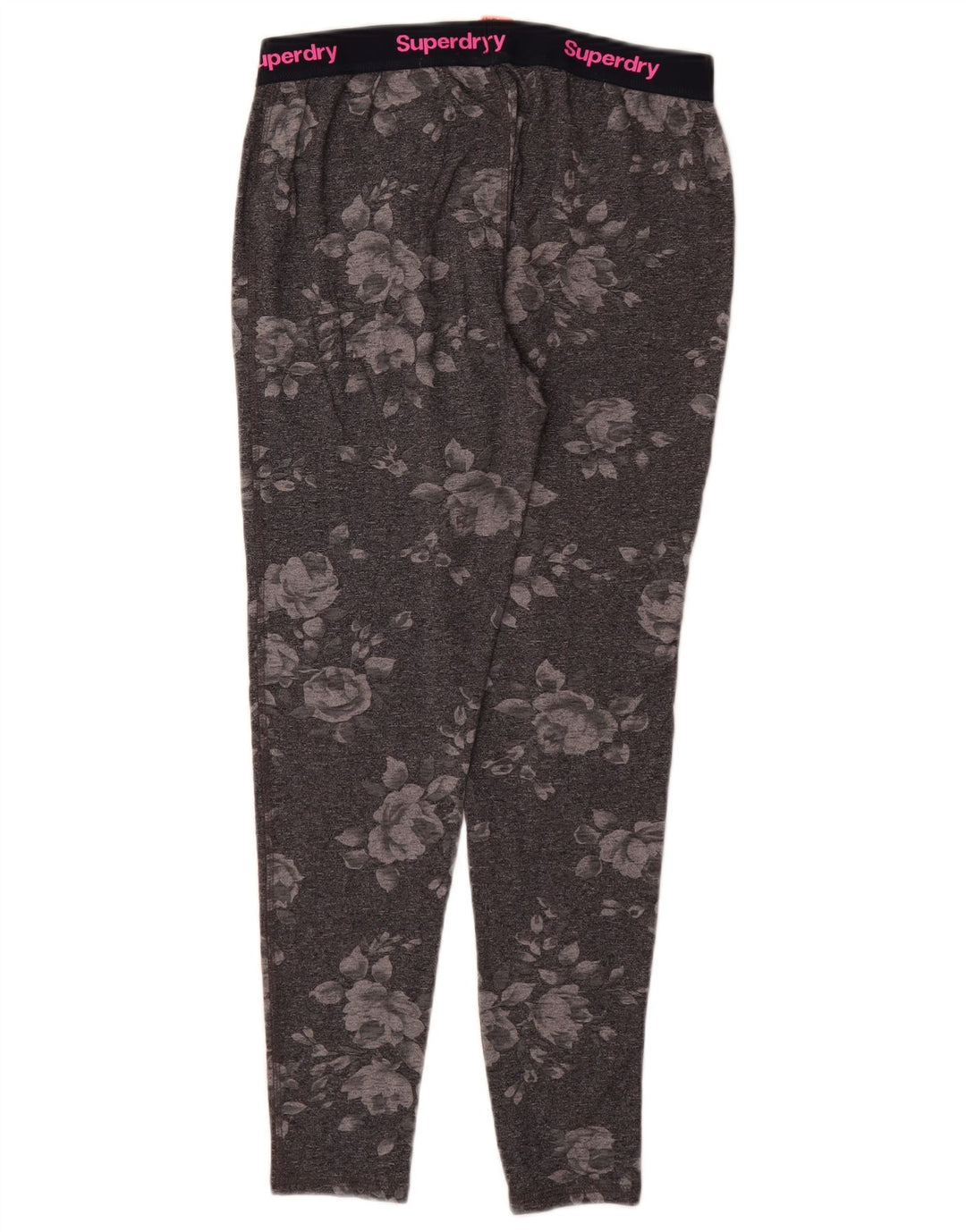 SUPERDRY Leggings graphiques pour femmes UK 14 grand coton floral gris