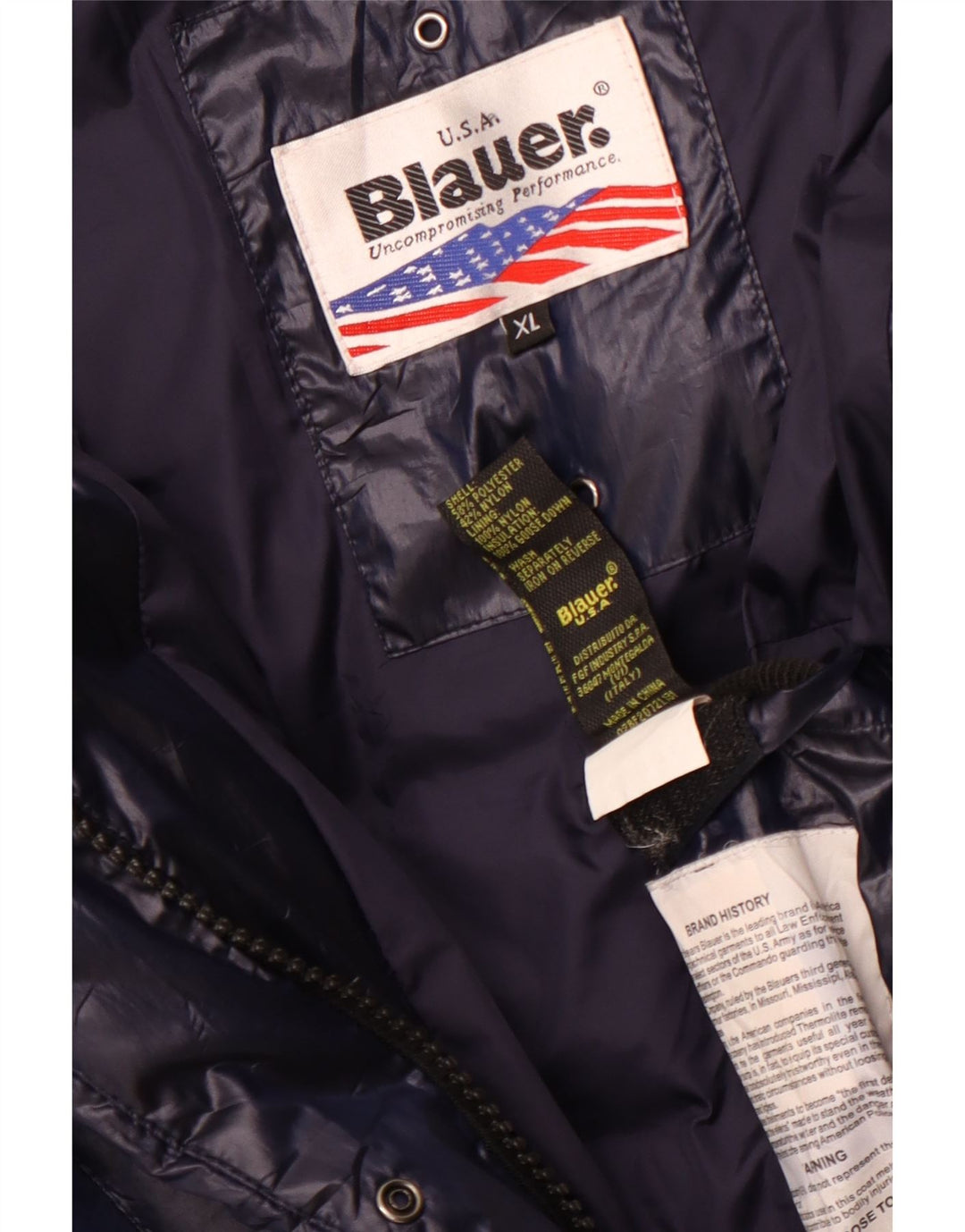 Blauer Manteau matelassé à capuche pour femme UK 18 XL Bleu marine Polyester