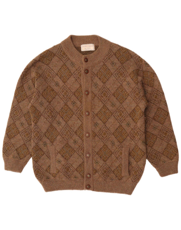 Angelo Greco Mens By Simona Cardigan Pull Large Marron Argyle/Diamant