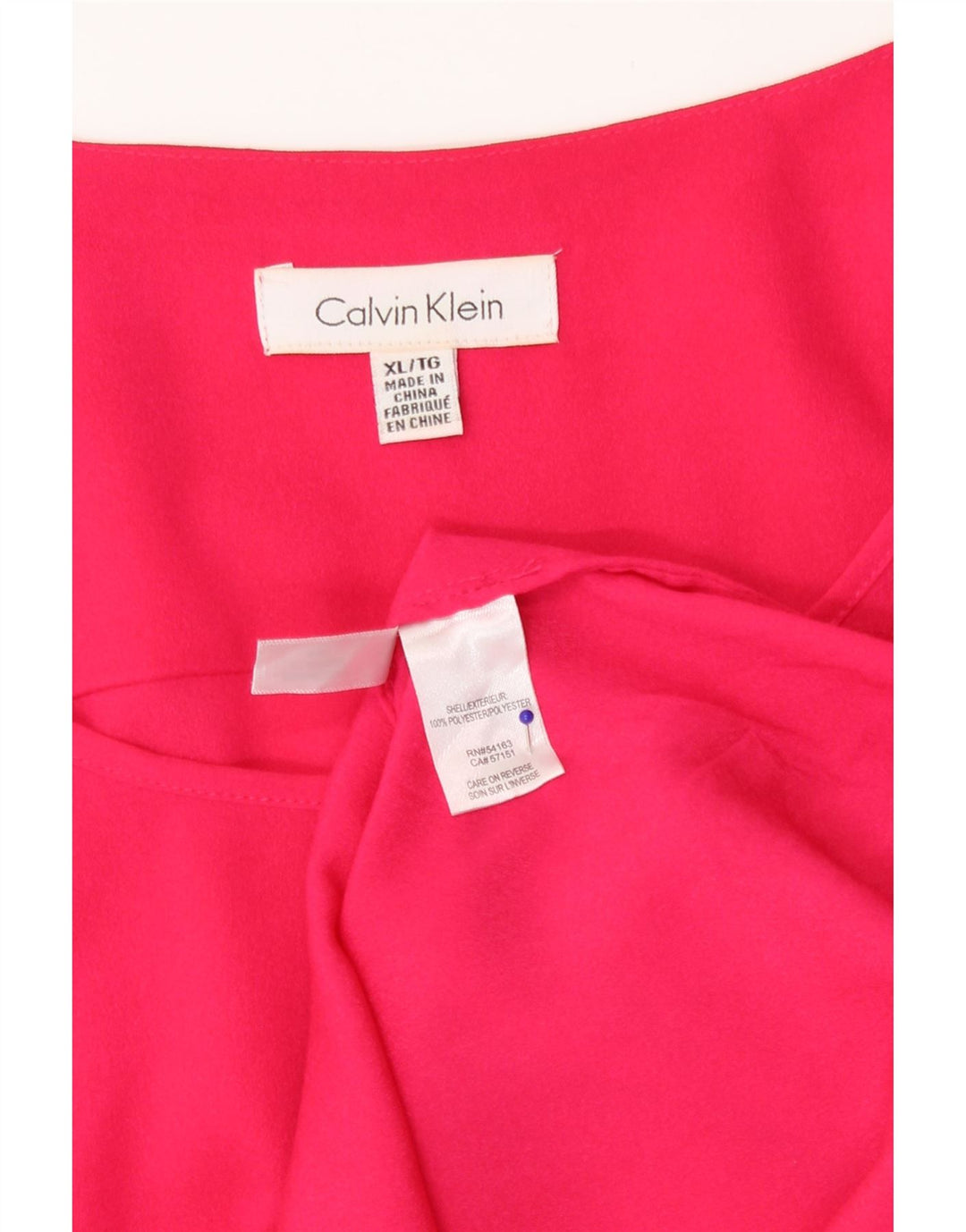 Calvin Klein Chemisier à manches longues pour femme UK 18 XL Rose Polyester